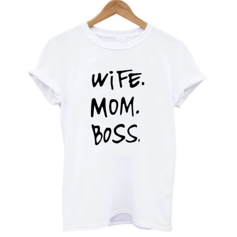 Wife Mom Boss Slogan Tee